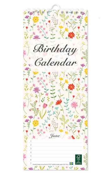 Födelsedags kalender Birthday Calendar