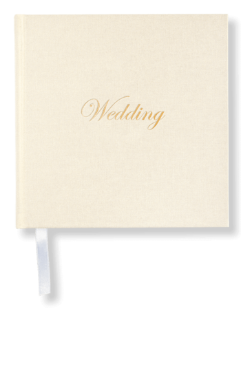 Blank gästbok, wedding, off white