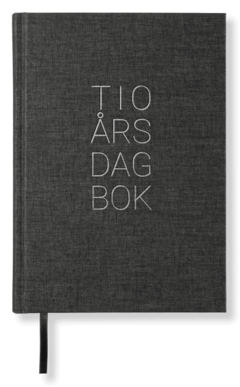 Tioårsdagbok, transparent black
