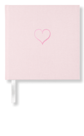 Blank gästbok, rosa hjärta, Event Edition Classic, Dusty rose