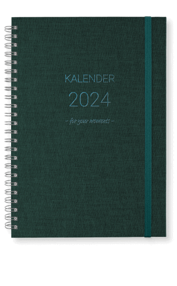 Kalender 2024, classic vecka notes, pacific green