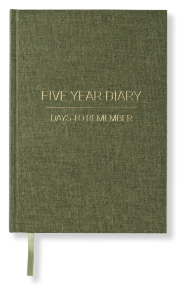 Five year diary khaki green cover