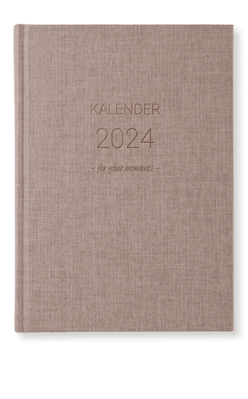 Planner 2024, classic weekly notes, brown oak